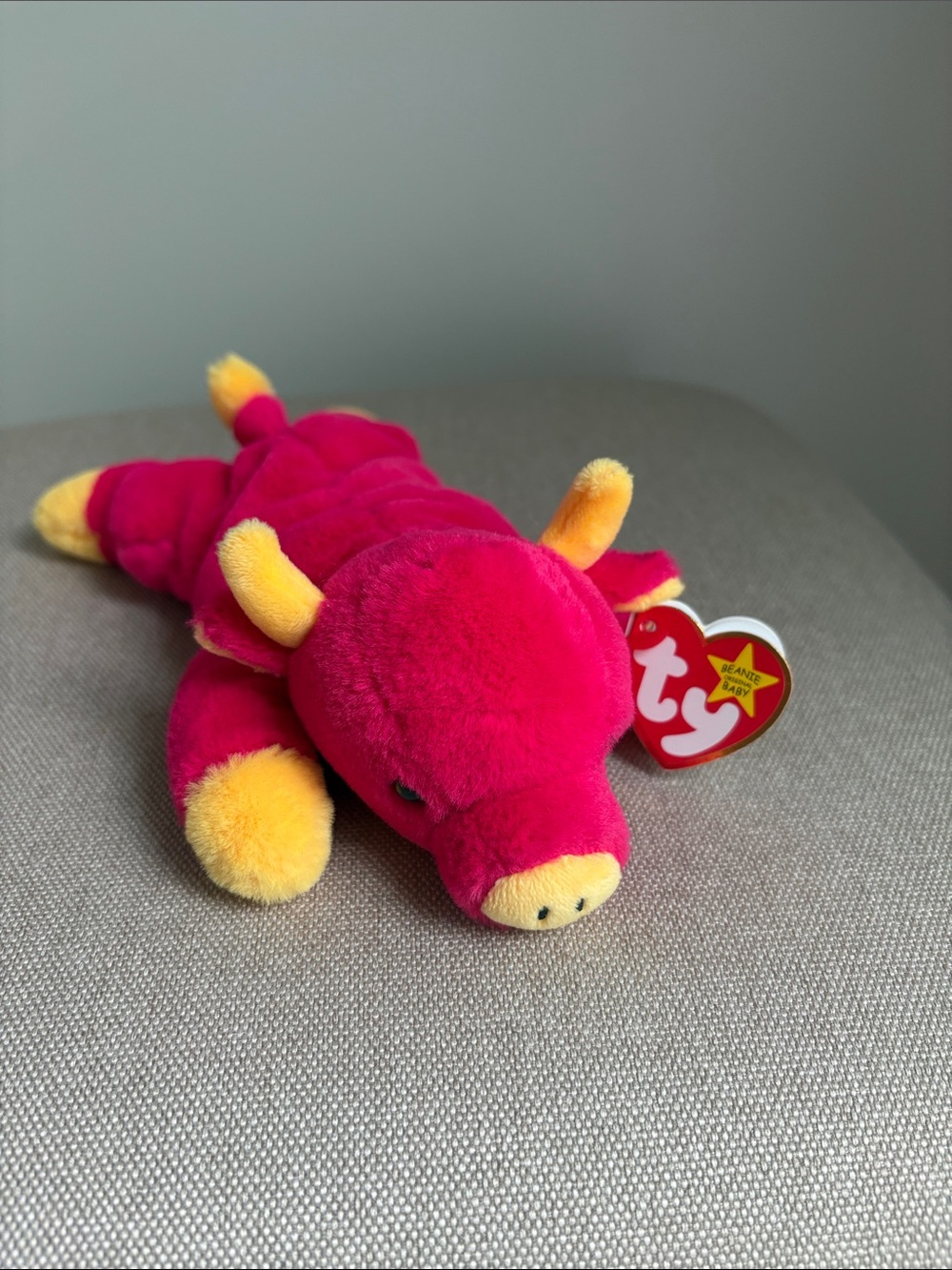 Ty Plush Bull Snort II in Bright Pink and Yellow 2023